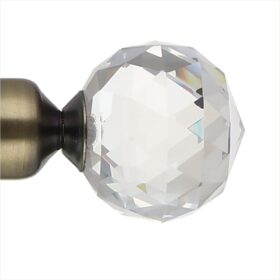 Crystal Curtain Pole Antiuqe Bras - Extendable metal poles