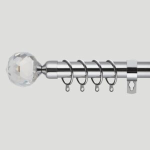 Crystal Curtain Pole - Extendable metal poles - Chrome