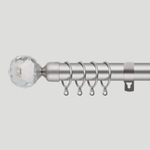 Crystal Curtain Pole - Extendable metal poles - Satin Nickel