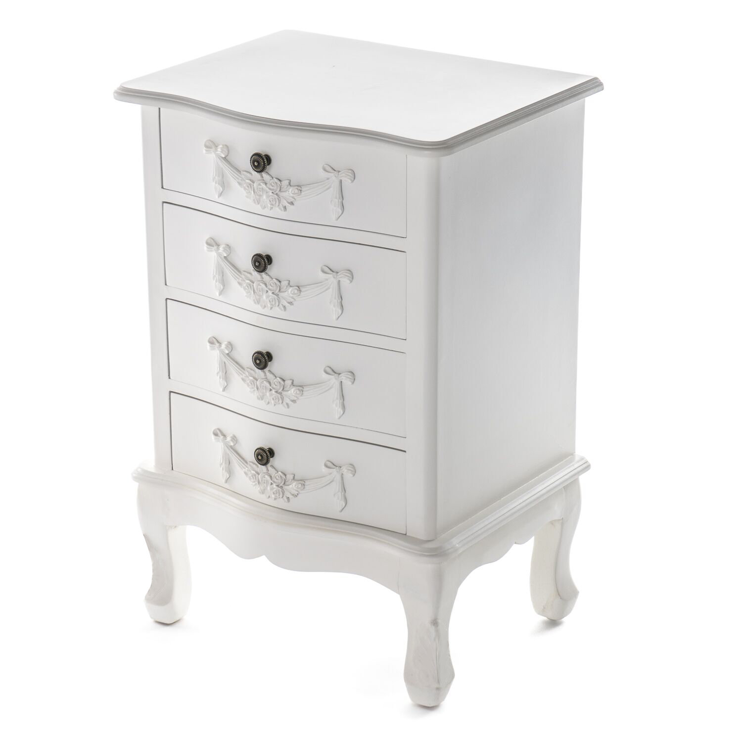 Floral Chest Of Drawers Fully Assembled White 4 Drawer Home