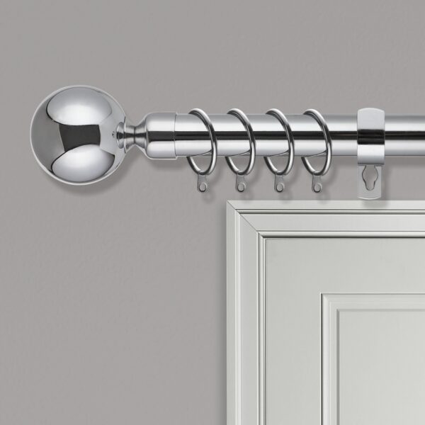 Crystal Curtain Pole - Extendable metal poles - Chrome