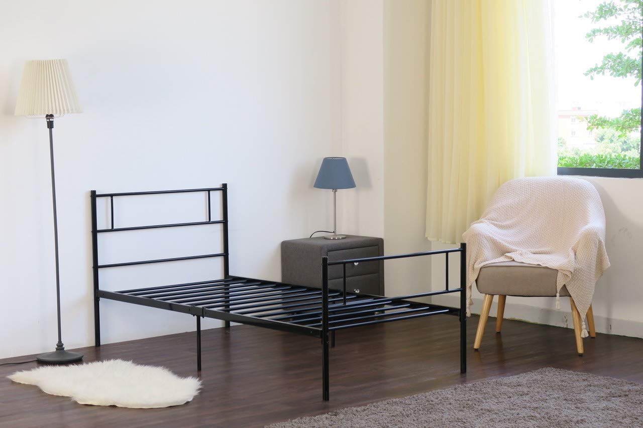 Home Treats Single Metal Bed Frame Black - Home Treats UK