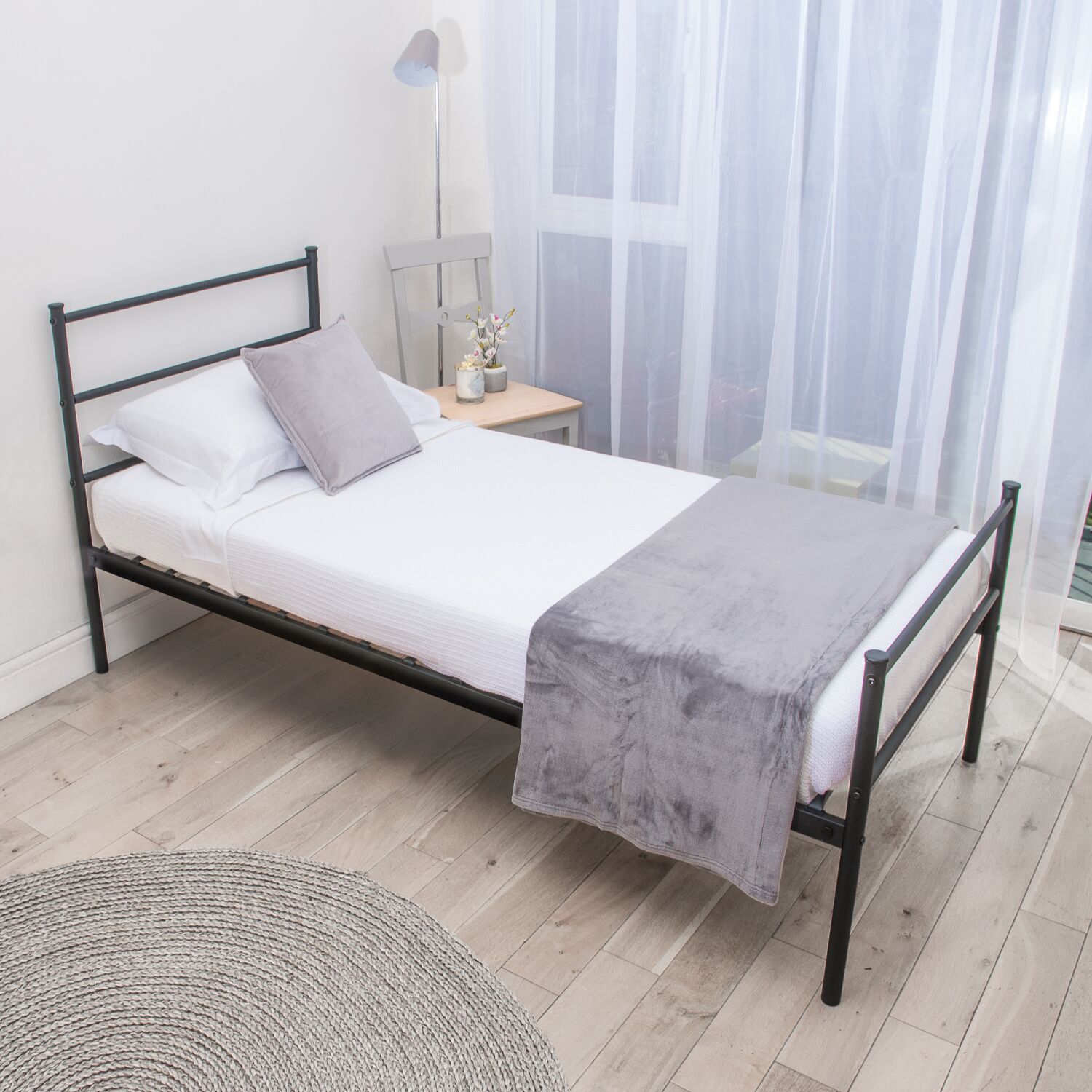 Home Treats Single Metal Bed Frame Black - Home Treats UK