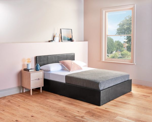 Lift Up Storage Ottoman Bed Frame in black
