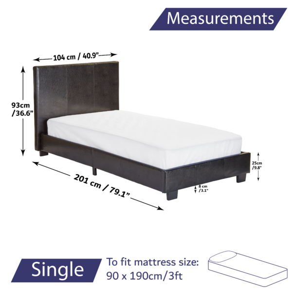 leather bed sizes