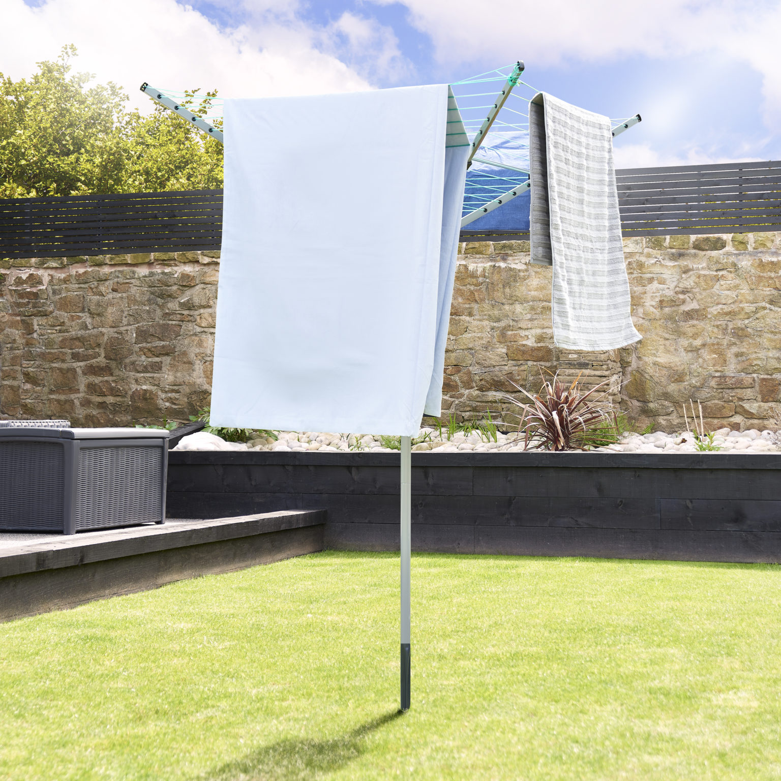 40m Rotary Clothes Line Outdoor Airer With 4 Arms - Home Treats UK