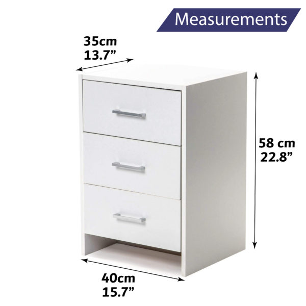 Chest of 3 drawers size