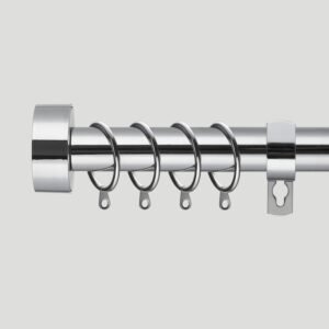 Curtain Pole - Extendable metal poles - Flat - Chrome Silver