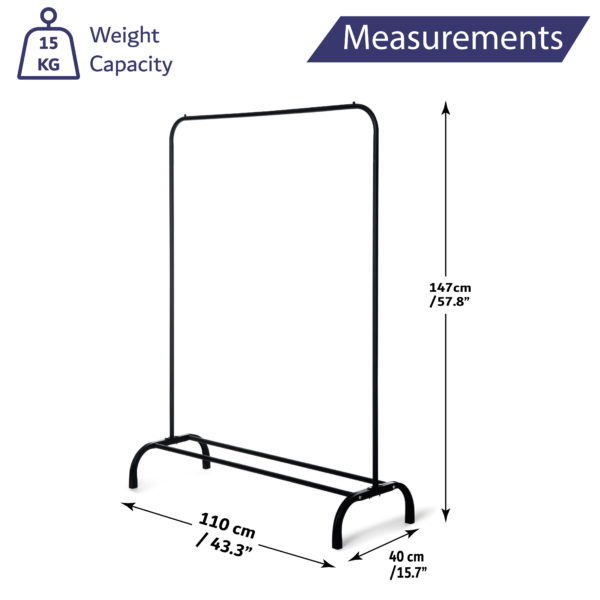 Clothes Hanging Rail Size