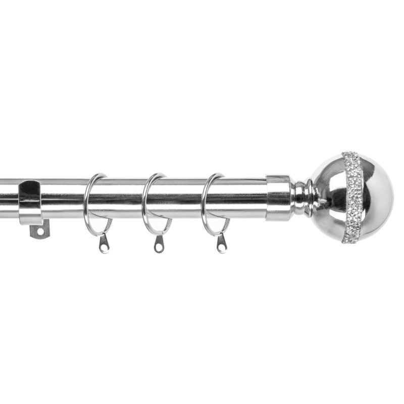 Diamond Extendable Metal Curtain Pole 28mm Includes Finals Rings Fittings UKDC 