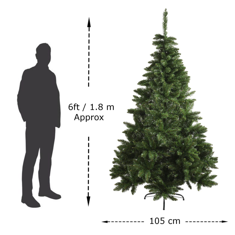6ft Half Christmas Tree With Metal Stand - Home Treats UK