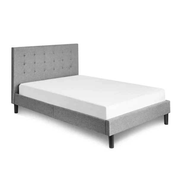 grey bed white background