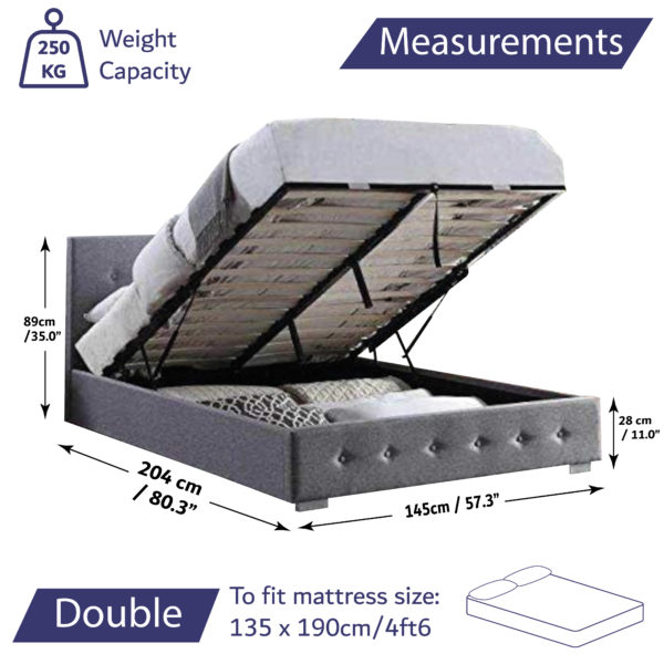 double bed frame dimensions