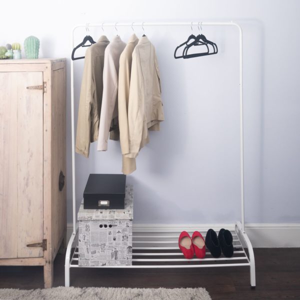 clothes rack with shoe storage