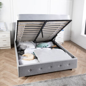 grey Nicole ottoman underbed storage bed