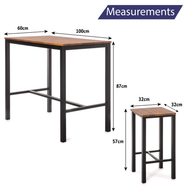 table and stool dimensions
