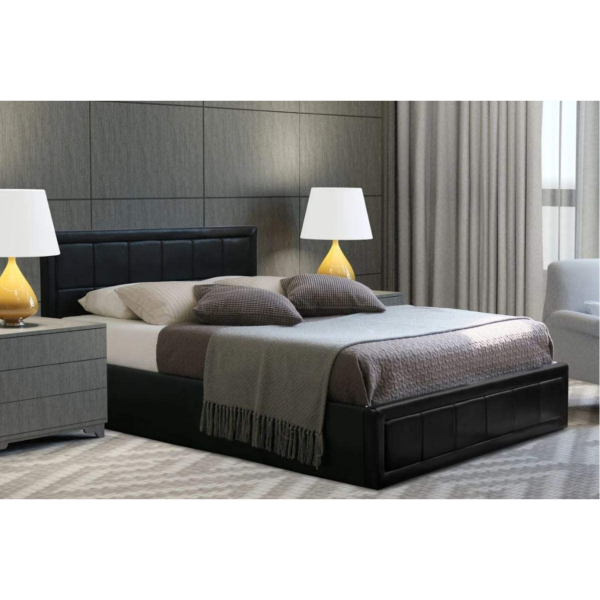 Black ottoman Bed Frame Closed Double