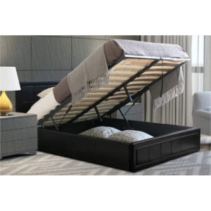 Black ottoman Bed Frame Open King Size