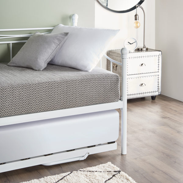 Metal Trundle Bed White