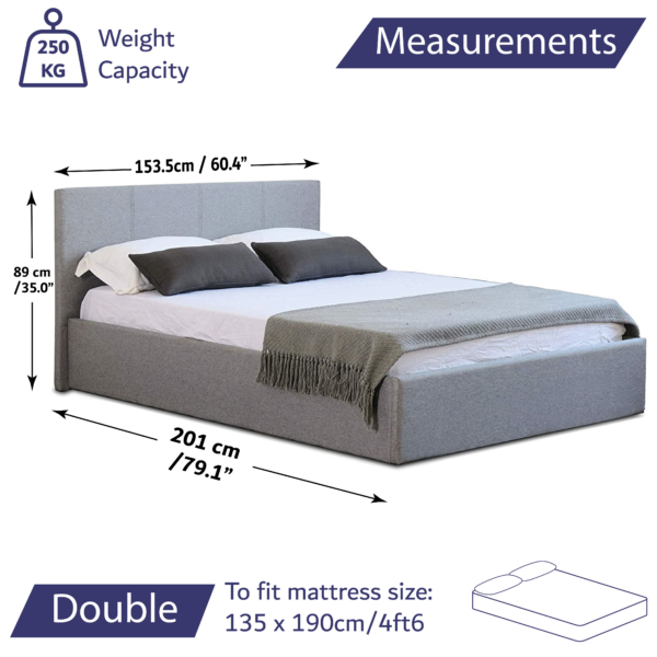 Double bed product dimensions size