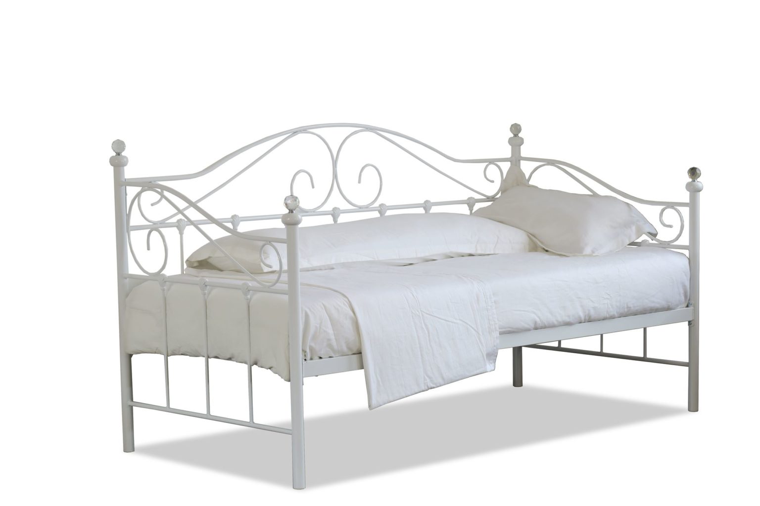 single metal bed frame and mattress