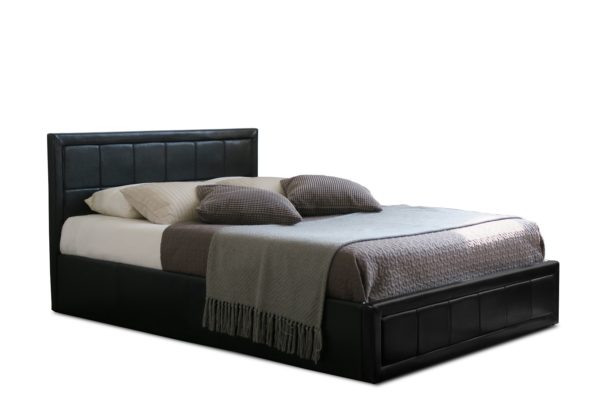 Ottoman Storage Bed with Gas Lift Padded Frame with Stitch Detail