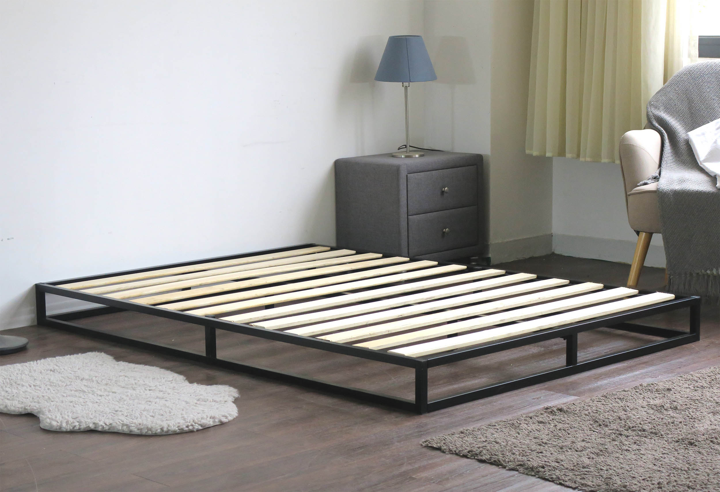 sliding mattress metal platform bed