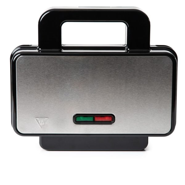 Black and Silver Double Deep Toastie Maker with Light Display