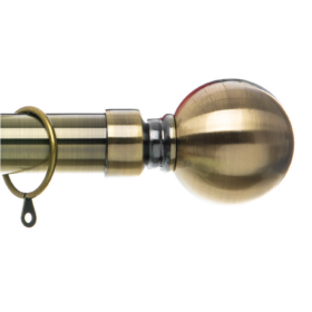 gold curtain pole finial with curtain rings metal