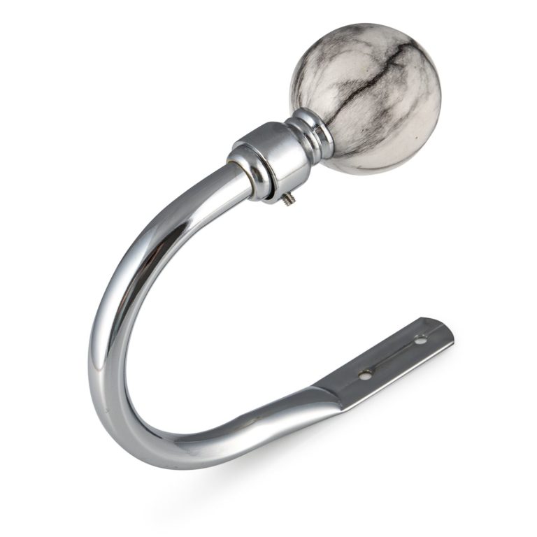 Chrome Marble Curtain Tiebacks Set Of 2 Home Treats UK