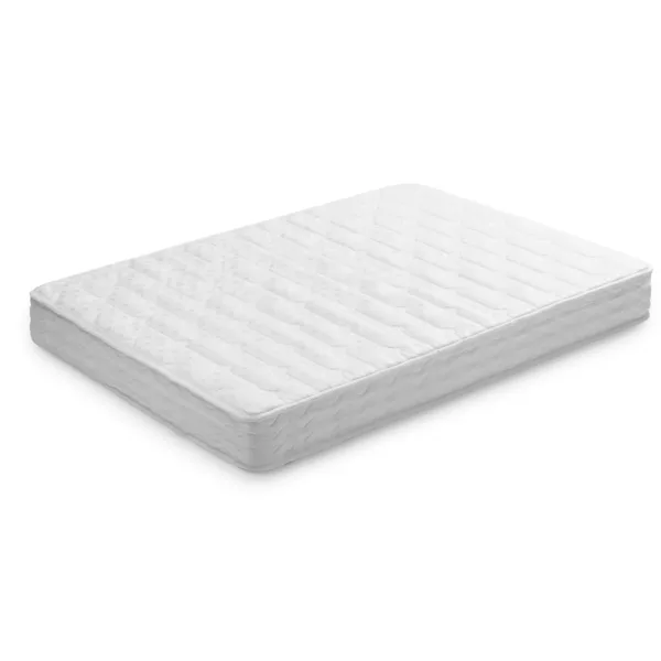 Thick mattress on white background