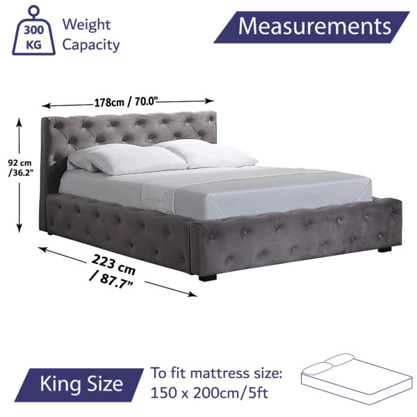King Size Bed Sizing Studded