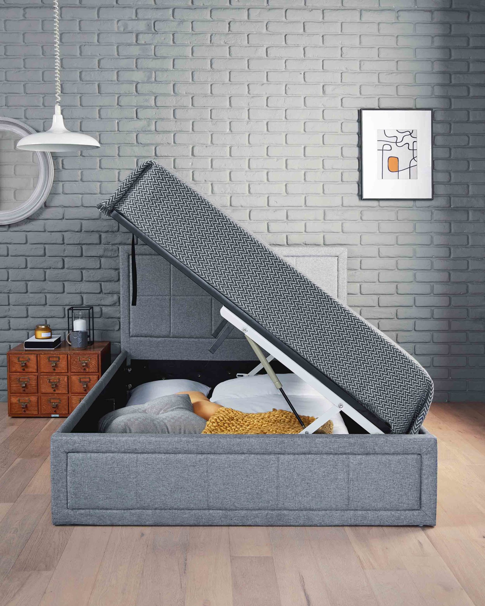 Side Lift Ottoman Bed Small Double - Home Treats UK