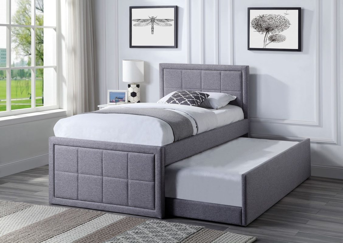 single bed with guest bed and mattress
