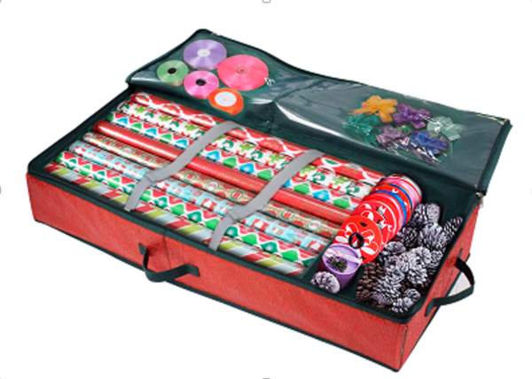 Storage for wrapping paper and other present decoration goods