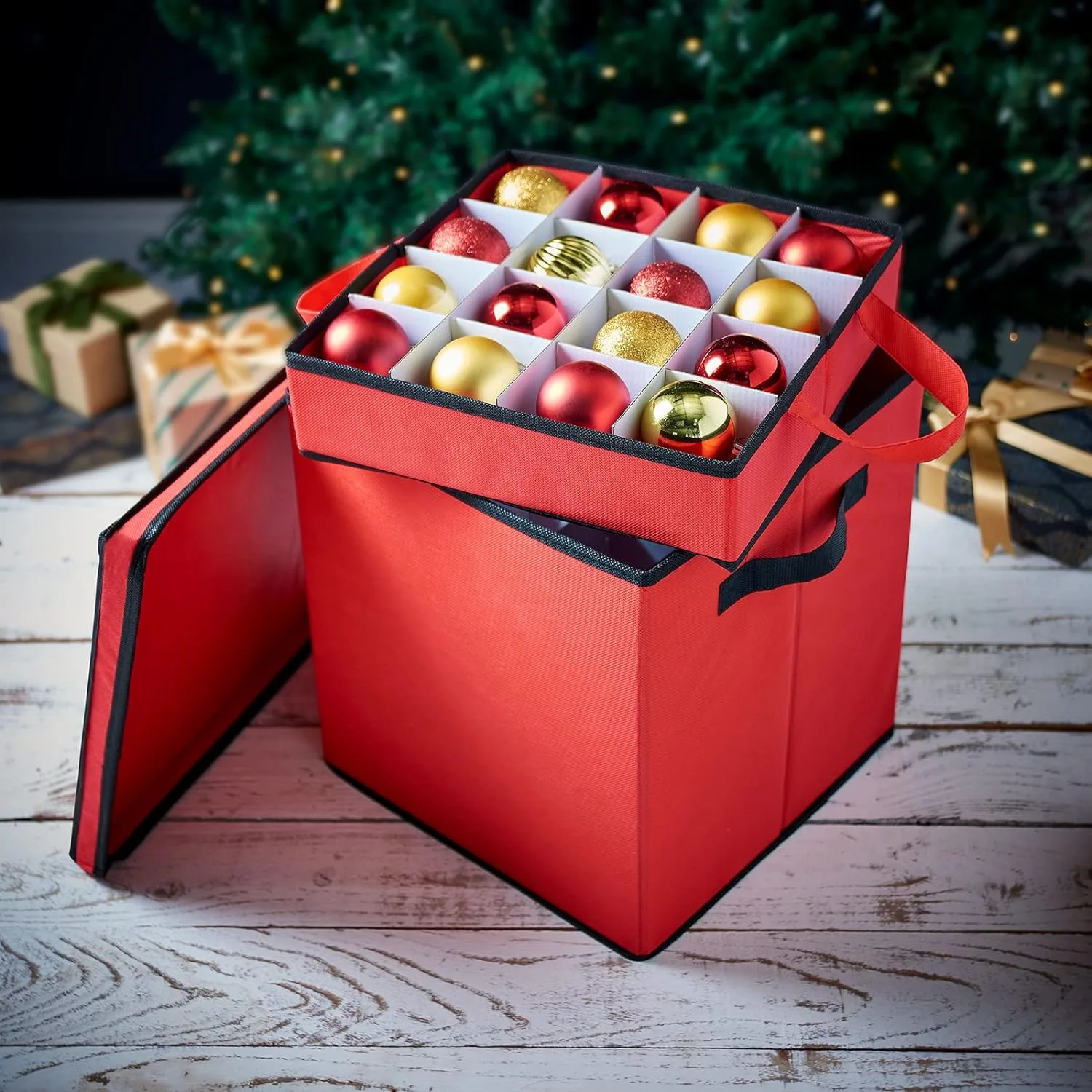 64 Baubles Storage Box Christmas Xmas Tree Decoration Organiser Ornament  Cube UK
