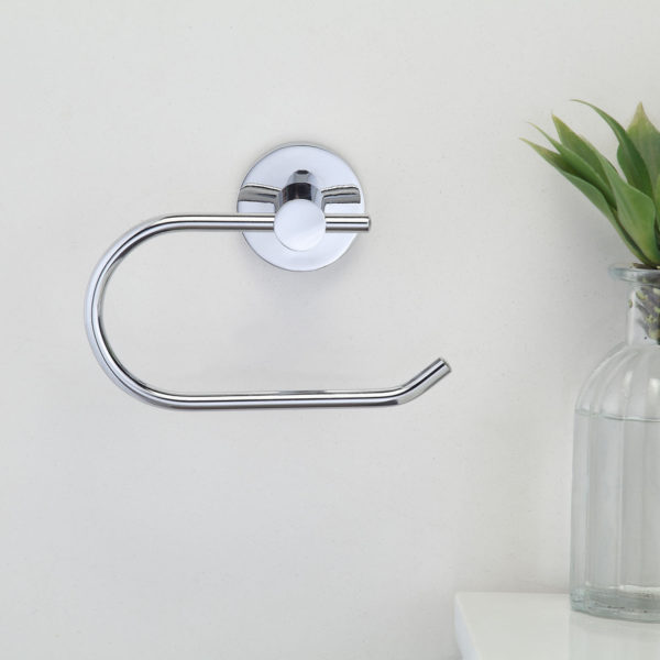 Silver Polished Chrome Round Toilet Roll Holder