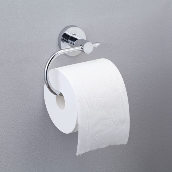 Silver Round Toilet Roll Holder
