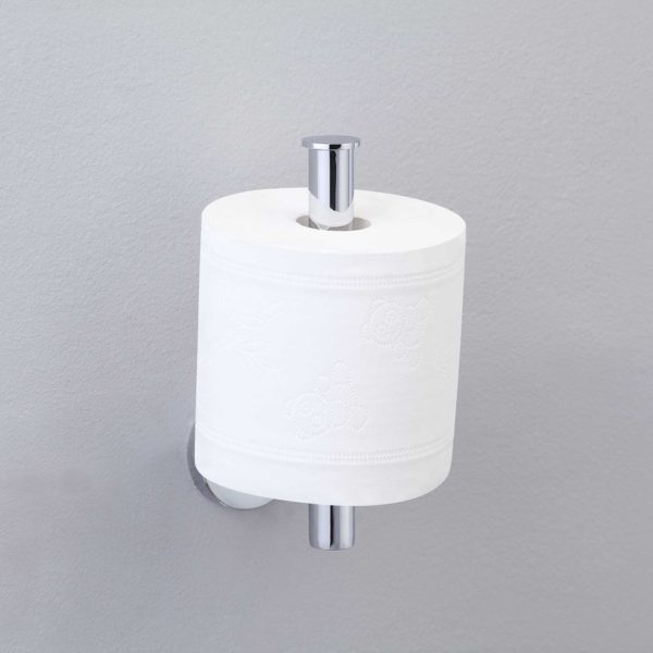 Silver Chrome Toilet Roll Holder Vertically Fitted