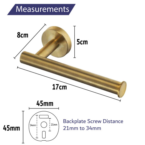 Gold Toilet Roll Holder Size