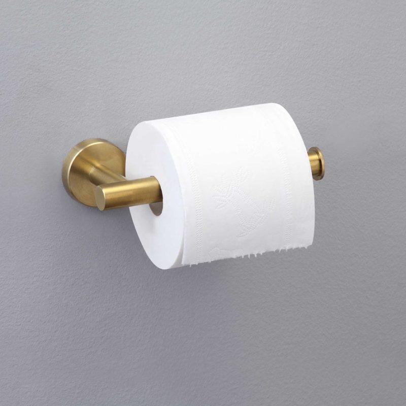 Self Adhesive Toilet Roll Holder Gold Home Treats UK
