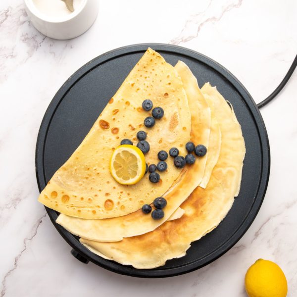 Pancake Crepe Maker with Large Black Cooking Plate