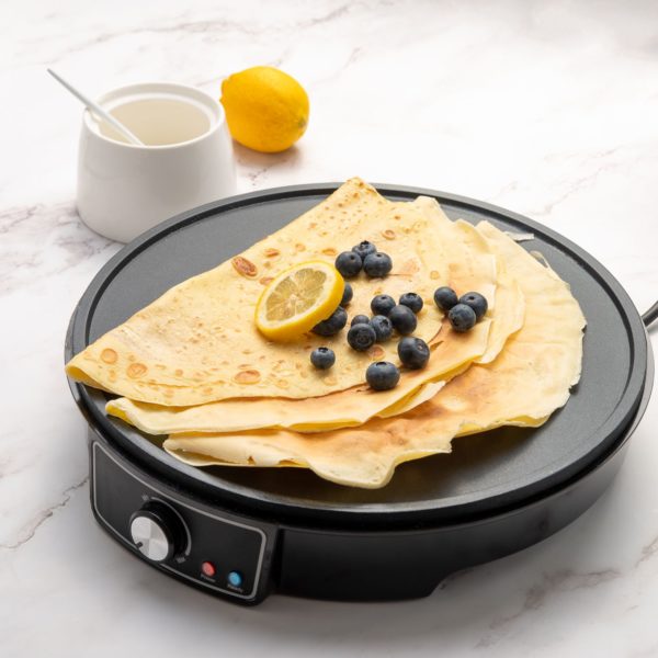 30cm Crepe Pancake Maker with Large Black Non-Stick Cooking Plate