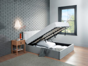 Lift from the Bottom King Size Storage Ottoman Bed Frame