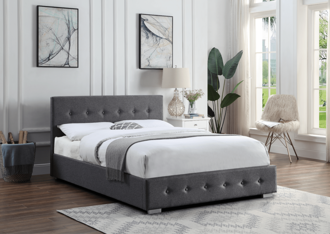 Leeds King Size Grey Ottoman Bed Frame - Home Treats UK