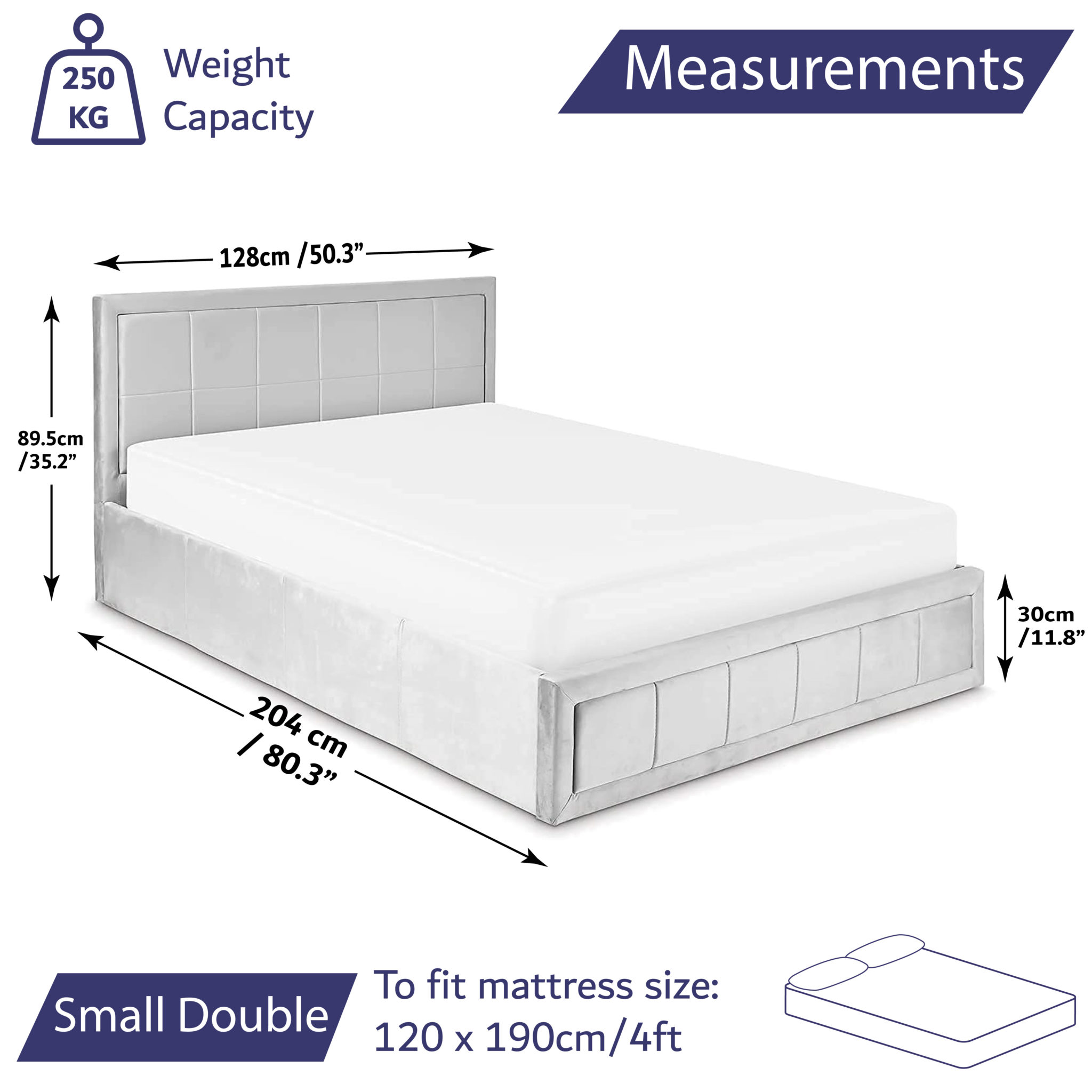 Velvet Bed Frame Small Double Home Treats UK