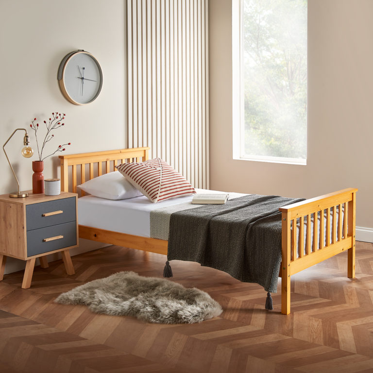 Wooden Single Bed Frame Pine - Home Treats UK