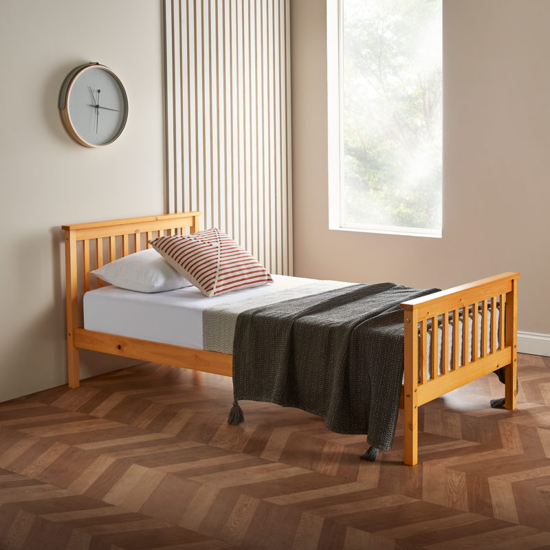 Wooden Single Bed Frame Pine - Home Treats UK