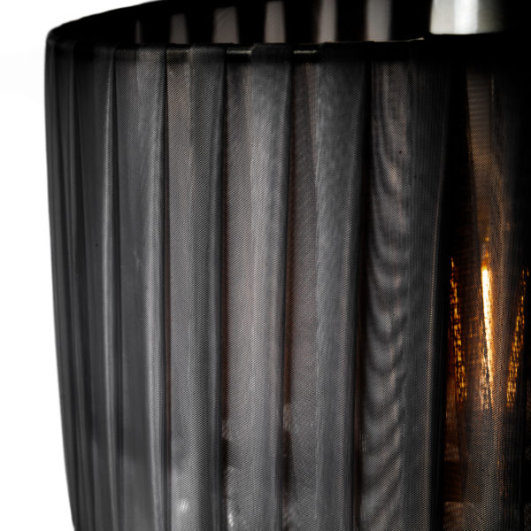 Black Sheer Fabric Light Shade with Crystal Pendants