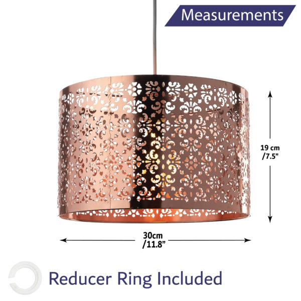 copper lamp shade size